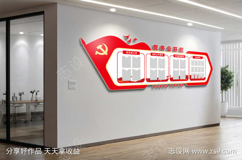 党务公开栏党建公告栏党员活动室党建文化墙