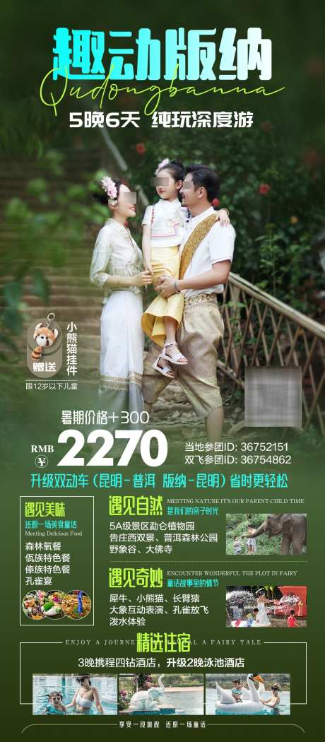 云南西双版纳纯玩亲子游_源文件下载_PSD格式_1080X2466像素-泳池酒店,野象谷,版纳-作品编号:2025091810251335-志˯设·网