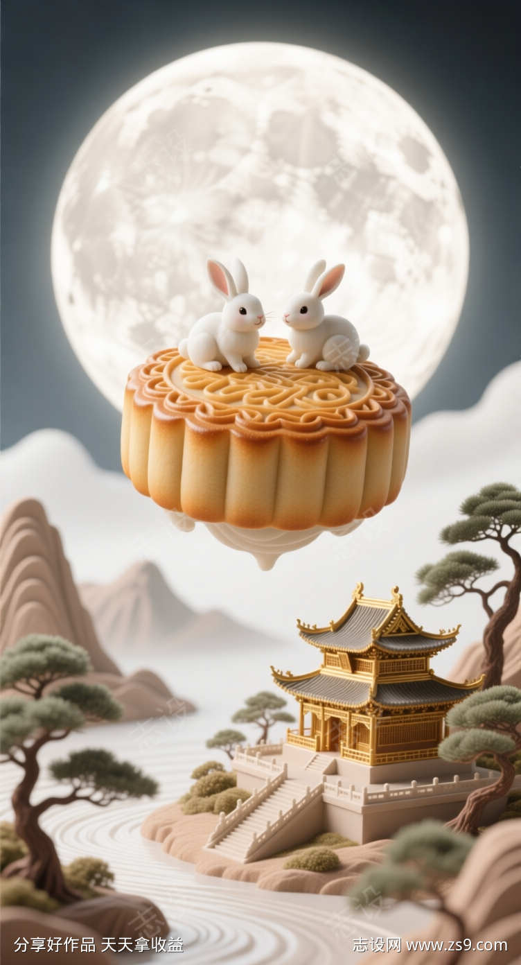 高级国风中秋节海报