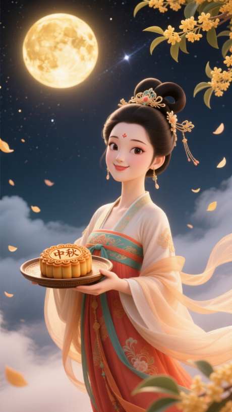 3D卡通中秋嫦娥送福图_AI图片下载_euler采样_720X1280像素-嫦娥,中秋,卡通-作品编号:2025091810238807-志’设ˉ网