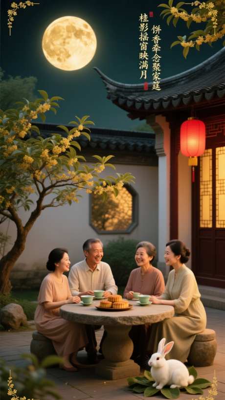 中秋节海报_AI图片下载_euler采样_720X1280像素-桂花飘香,赏月,海报-作品编号:2025091818196835-志.设ˆ网