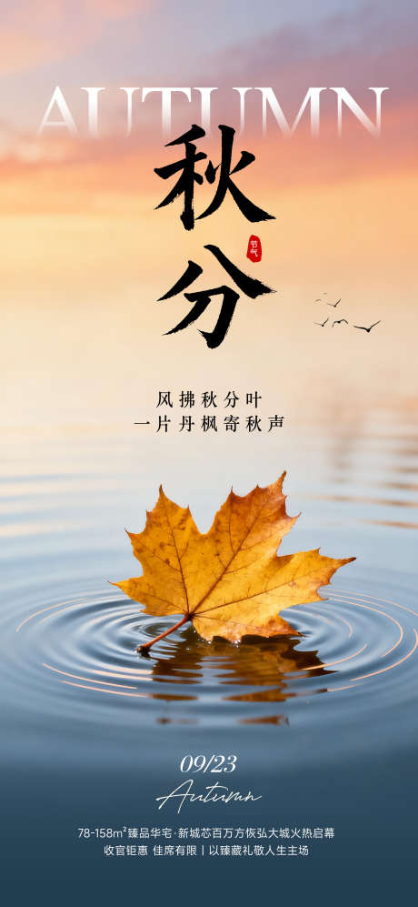 秋分节气海报_源文件下载_PSD格式_2000X4333像素-丰收,落叶,简约-作品编号:2025091914445016-志·设`网
