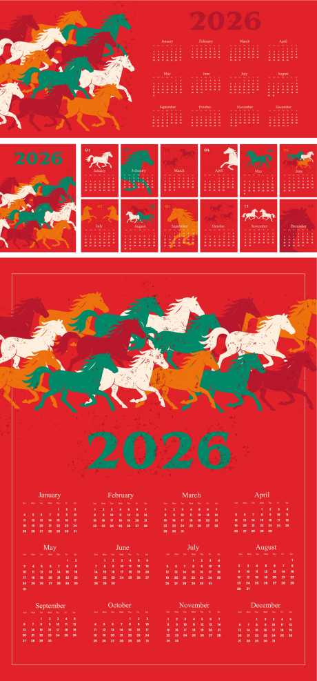2026马年创意年历_源文件下载_AI格式_5006X10737像素-新年,春节,马-作品编号:2025092008506235-志′设’网