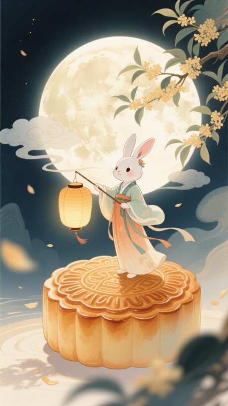中秋赴约赏月图_AI图片下载_euler采样_720X1280像素-兔子,传统节日,中国风-作品编号:2025091918277262-志′设,网