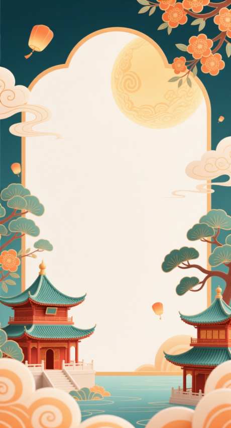 中秋节国庆节插画背景_AI图片下载_采样_752X1392像素-国潮,国庆节,中秋节-作品编号:2025091918284994-志˘设˯网