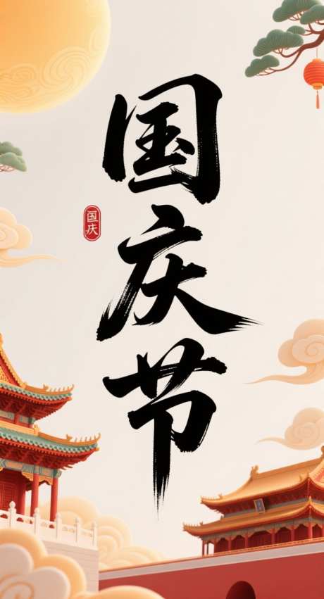 国庆节插画_AI图片下载_采样_752X1392像素-国潮,建筑,插画-作品编号:2025091918291339-志·设˘网
