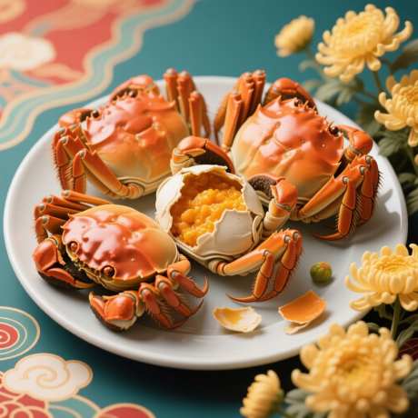 大闸蟹插画_AI图片下载_采样_1024X1024像素-菊花,秋日,插画-作品编号:2025092018516918-志˜设ˇ网