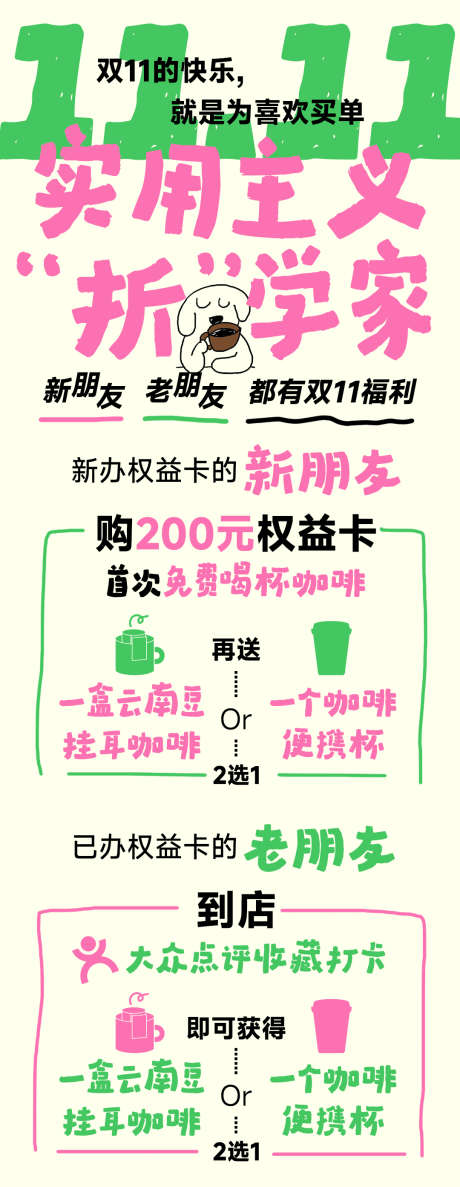 咖啡双11促销推文长图_源文件下载_PSD格式_1080X2786像素-潮流,小红书风格,推文长图-作品编号:2025092115485057-志`设˯网