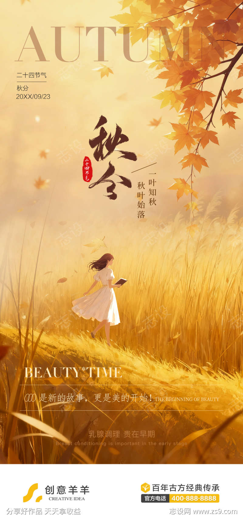 秋分节气海报