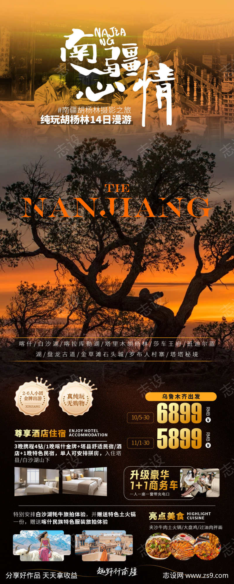 南疆心情新疆旅游胡杨林海报