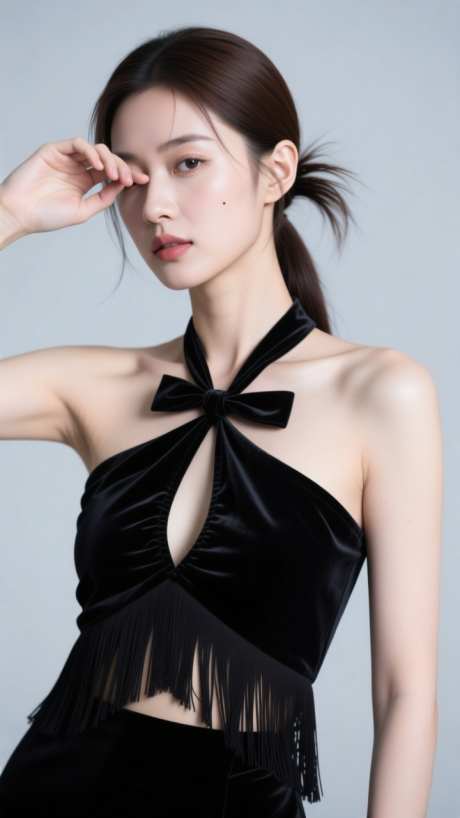清新美女模特实拍摄影_AI图片下载_dpmpp_2m采样_720X1280像素-黑色,摄影,实拍-作品编号:2025092208567487-志,设’网