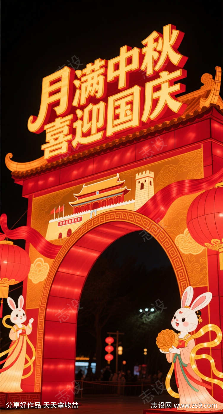 中秋国庆节拱门