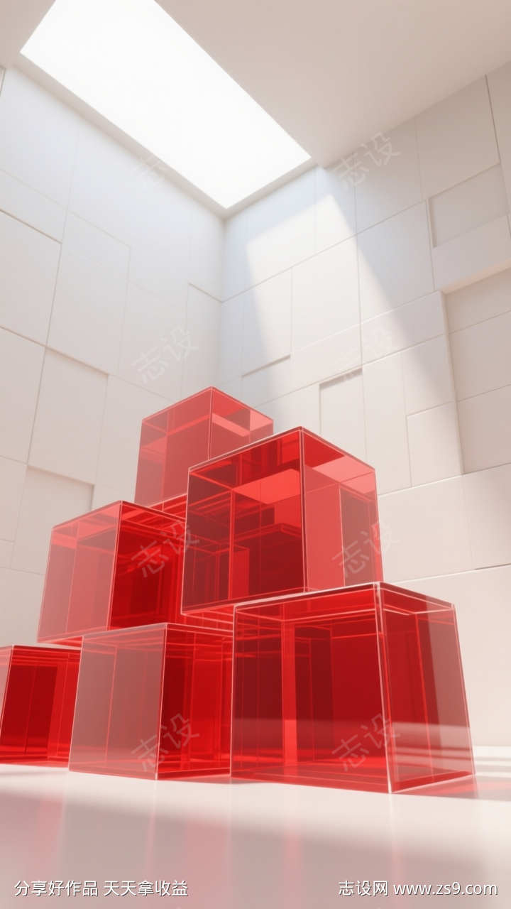 红色C4D产品宣传海报背景