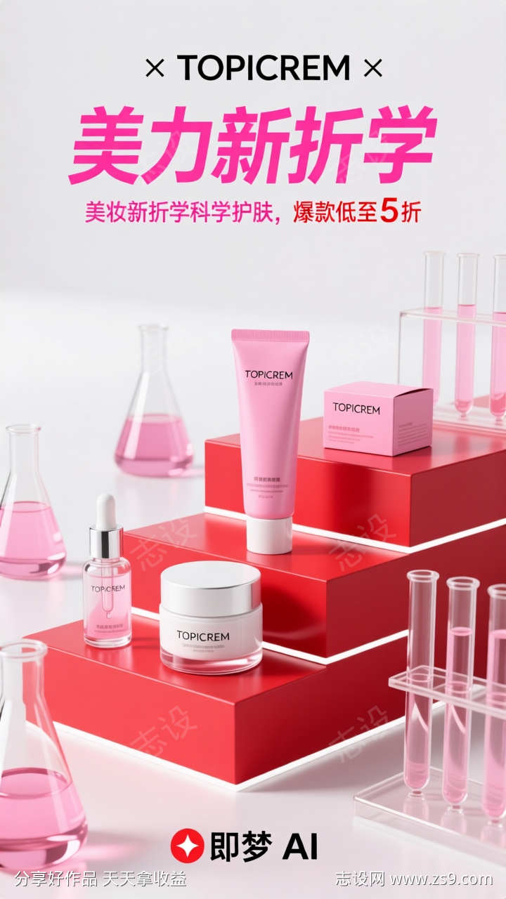 简约C4D电商美妆产品展台海报背景