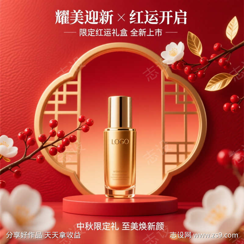 国潮电商产品主图直通车背景