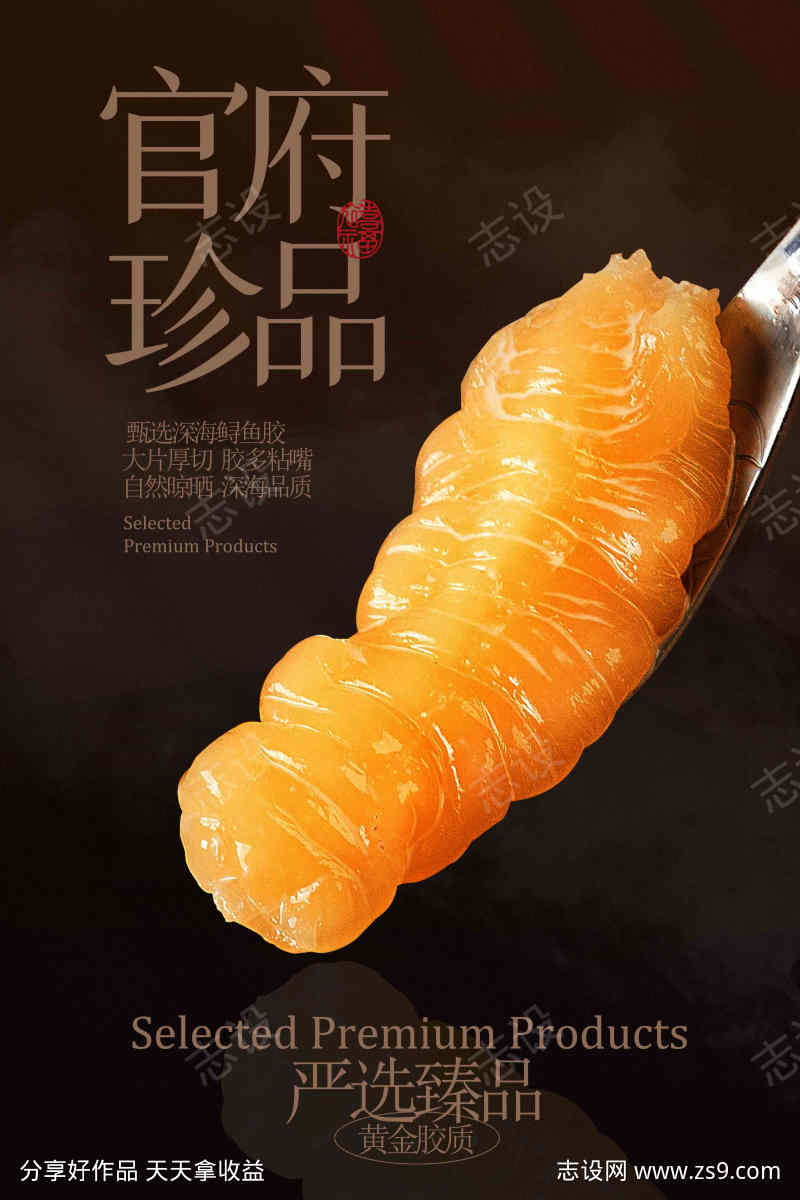 珍品花胶食材宣传海报