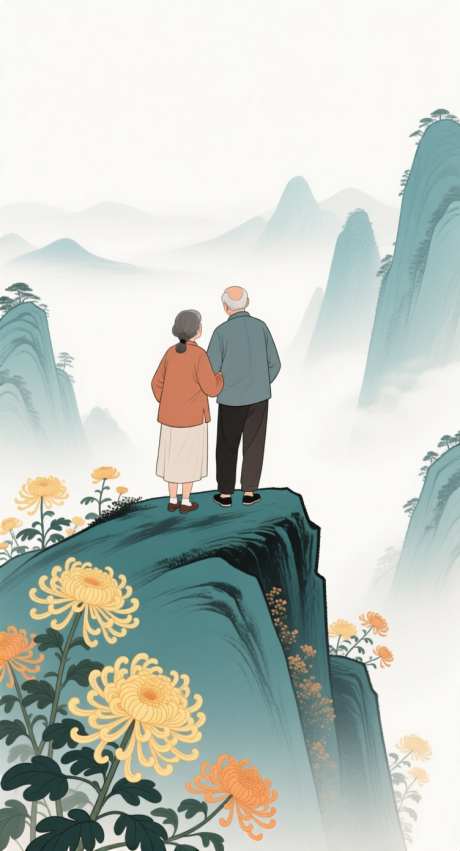 重阳节插画_AI图片下载_采样_752X1392像素-登高,简约,背影-作品编号:2025092310405238-志’设˲͓͕͔͐͑͗ٚٛٙ网