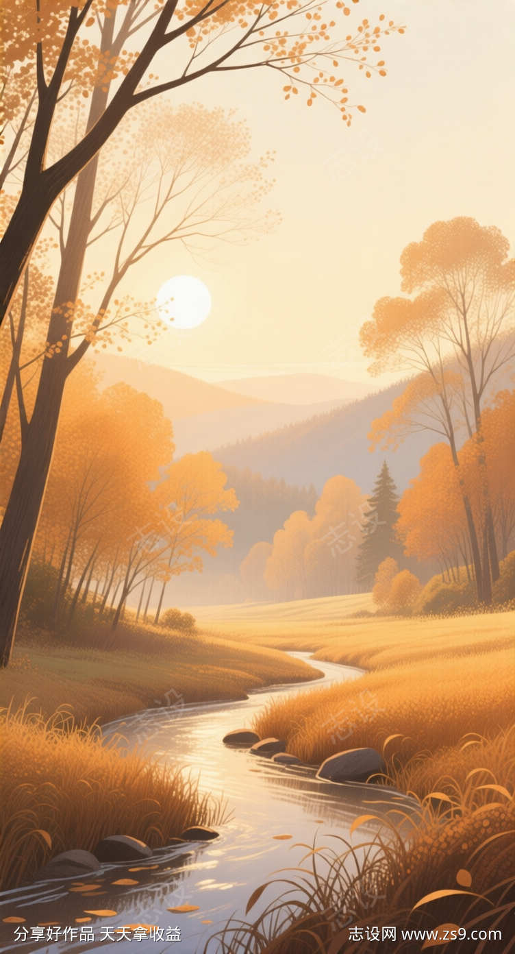 秋日插画场景