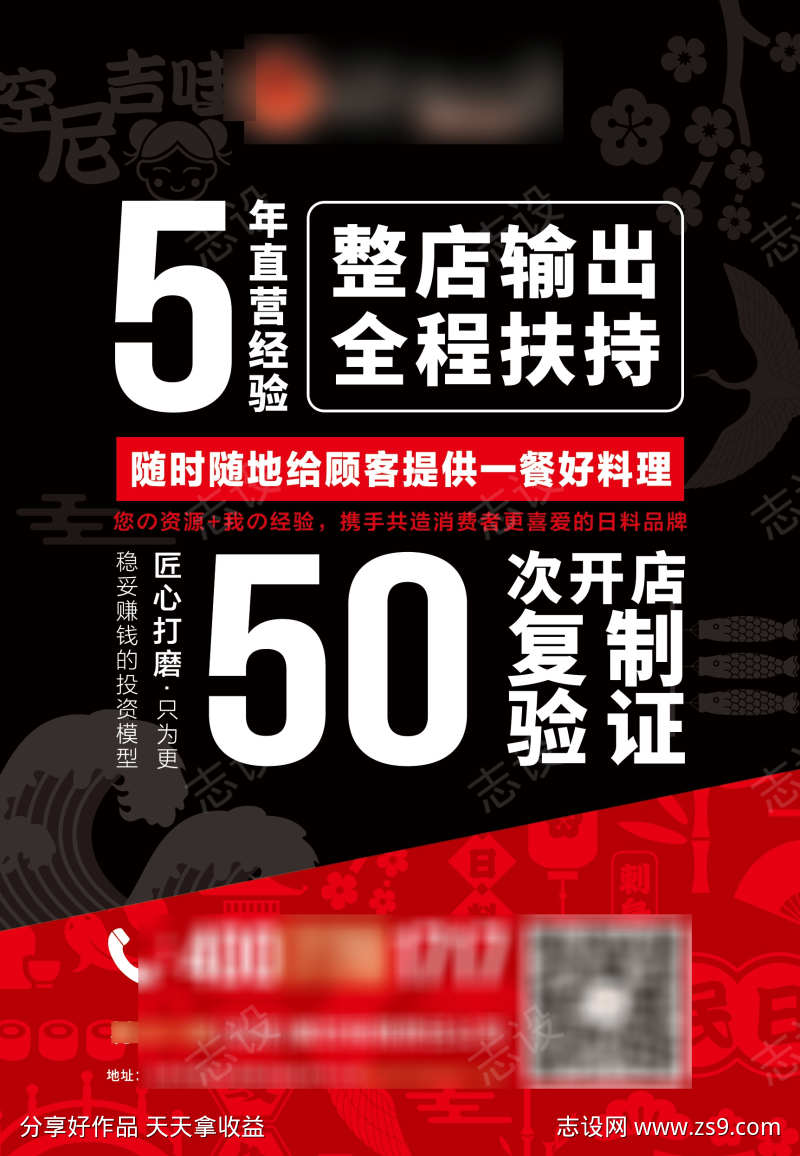 高级日式餐饮展刊宣传海报