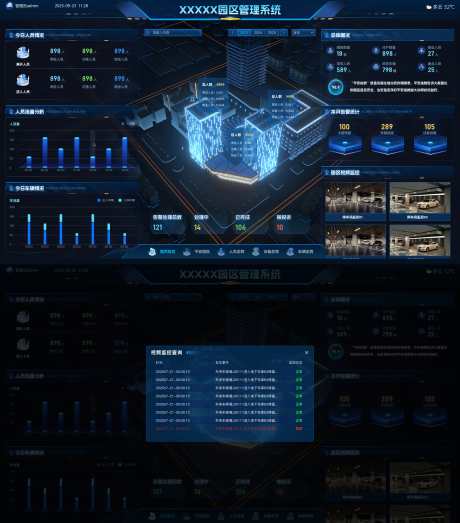 深蓝色可视化智慧园区管理系统UI设计_源文件下载_SKETCH格式_1920X1080像素-看板,系统,科技感-作品编号:2025092514159510-志·设ˌ网