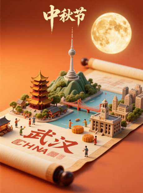 中秋到处旅游_AI图片下载_采样_880X1184像素-旅游,中国,武汉-作品编号:2025092508343975-志ˈ̹设ˌ网