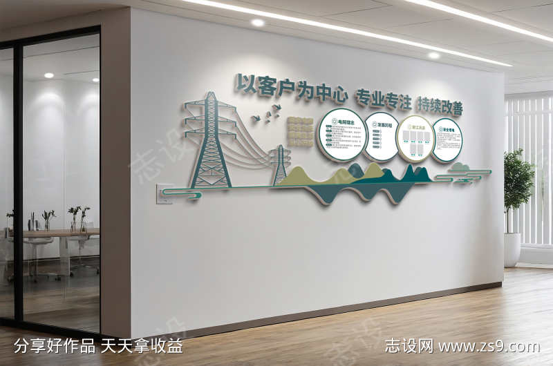 国家电网安全为先电网形象墙文化墙