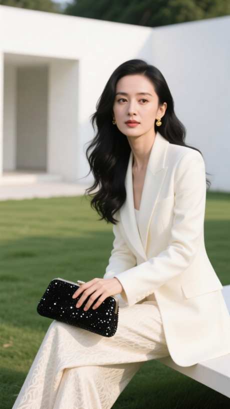 户外草地职业装坐姿美女模特_AI图片下载_dpmpp_2m采样_720X1280像素-实拍,模特,美女-作品编号:2025092513227865-志ˆ设·网