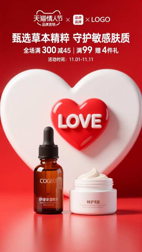 红色电商美妆产品双11活动海报_AI图片下载_dpmpp_2m采样_720X1280像素-活动,产品,护肤-作品编号:2025092513255819-志’设˓网