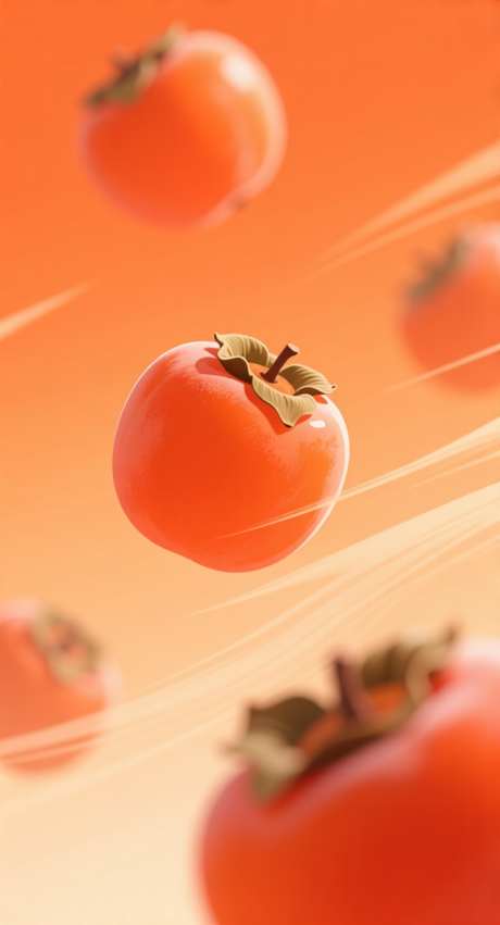 秋日柿子插画_AI图片下载_采样_752X1392像素-渐变,插画,柿子-作品编号:2025092513267903-志˓设˓网
