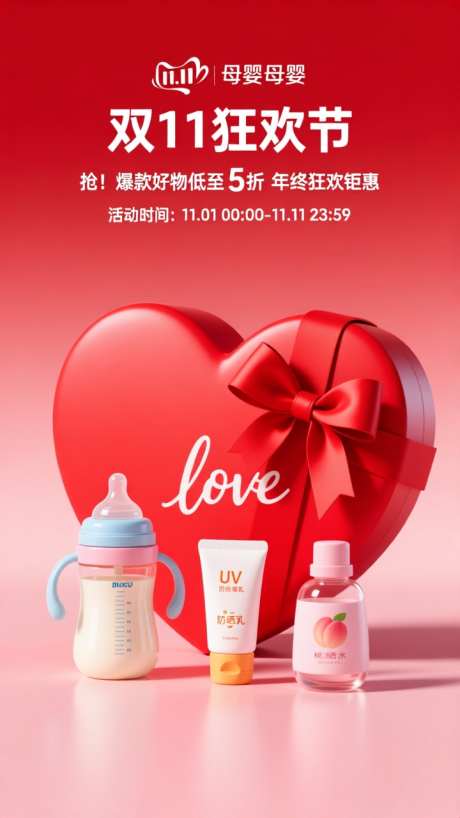 创意母婴双11活动海报_AI图片下载_dpmpp_2m采样_720X1280像素-产品,海报,活动-作品编号:2025092513565190-志ˈ̹设͵网
