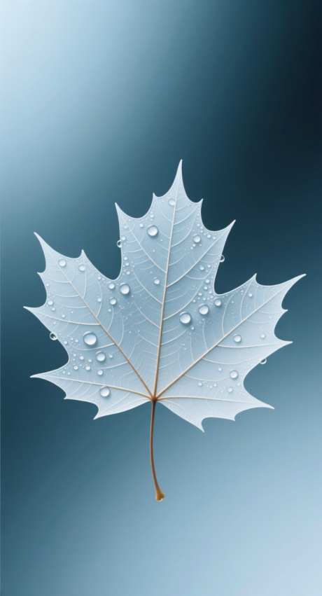 寒露枫叶插画_AI图片下载_采样_752X1392像素-水滴,树叶,寒露-作品编号:2025092514148267-志ˈ̹设͵网