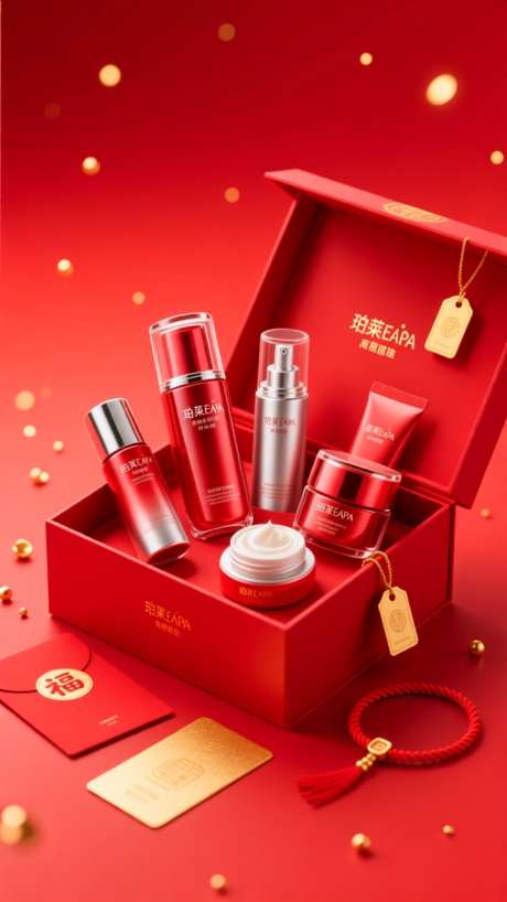 红色美妆护肤产品场景海报背景_AI图片下载_dpmpp_2m采样_720X1280像素-场景,产品,套盒-作品编号:2025092514164280-志.设ʹ֣֤֚֫֗ׄ网