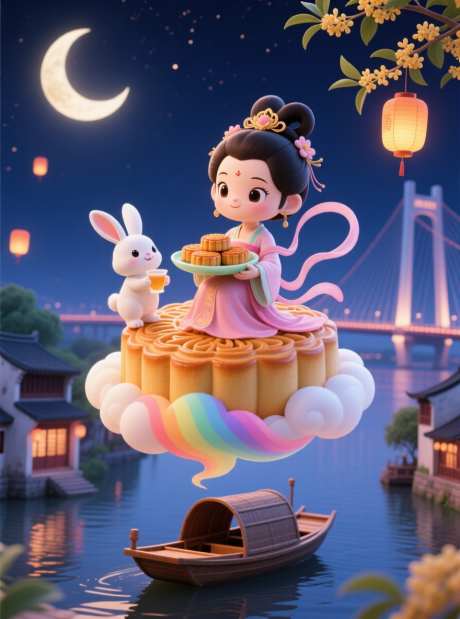 中国中秋节_AI图片下载_采样_880X1184像素-嫦娥,月饼,中秋节-作品编号:2025092517212640-志˘设‘网
