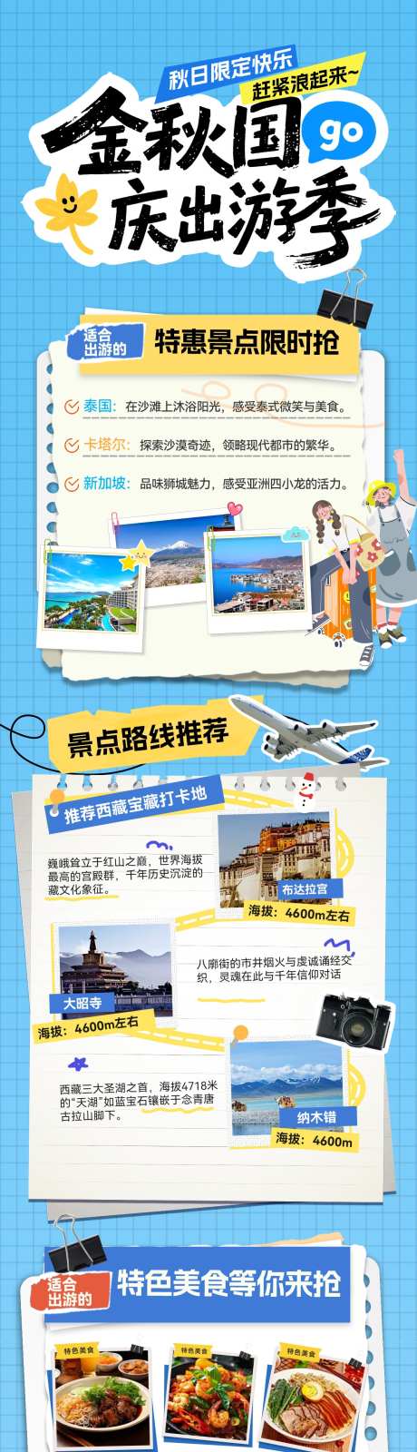 金秋国庆节出游出行旅游行程计划攻略拼接风_源文件下载_PSD格式_1200X5236像素-风格,拼接风,攻略-作品编号:2025092610341853-志ˈ̹设ˈ̹网