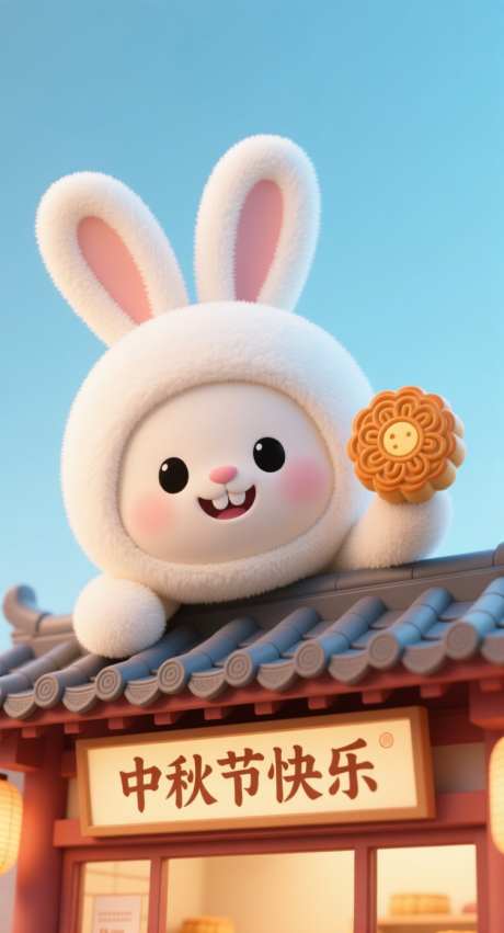 可爱的兔子_AI图片下载_采样_752X1392像素-兔子,中秋节快乐,中秋-作品编号:2025092611583544-志’设‛ۛ网