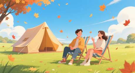 秋游露营插画_AI图片下载_采样_1392X752像素-帐篷,露营,插画-作品编号:2025092611582680-志˓设ˆ网