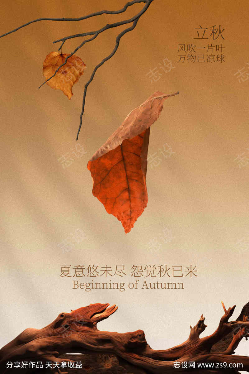 立秋节气传统活动宣传海报