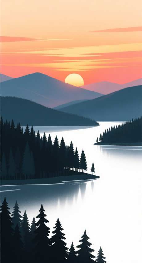 秋日夕阳插画_AI图片下载_采样_752X1392像素-重阳节,插画,夕阳-作品编号:2025092717235299-志·设˜网