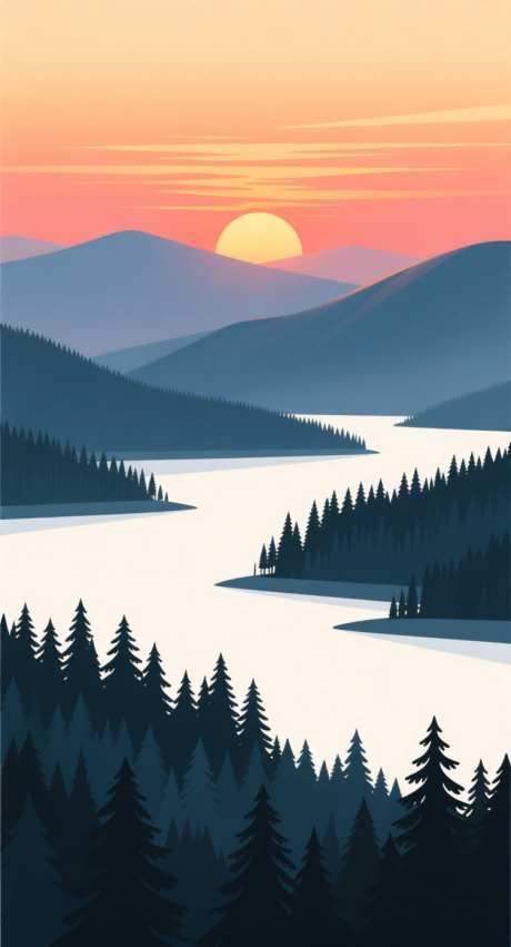 秋日夕阳插画_AI图片下载_采样_752X1392像素-插画,重阳节,秋日-作品编号:2025092717238299-志˱设͵网