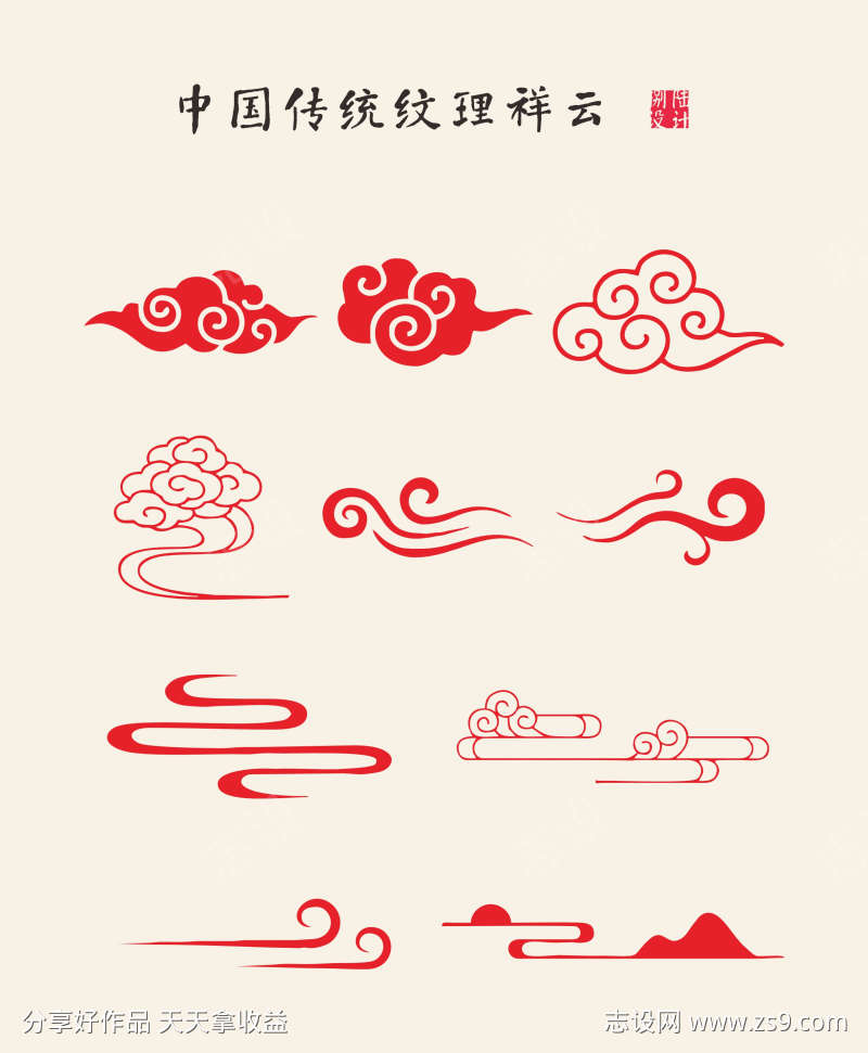 中国传统纹理祥云