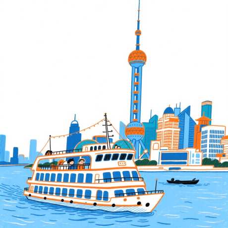 涂鸦风格蓝色橙色的上海滩线稿插画_AI图片下载_euler采样_1024X1024像素-线稿,插画,涂鸦-作品编号:2025092815186319-志˰设˲͓͕͔͐͑͗ٚٛٙ网