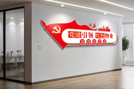 红色大气党建引领党建文化墙_源文件下载_CDR格式_3000X1989像素-文化墙,党建,党建引领-作品编号:2025092814052527-志ˉ设·网