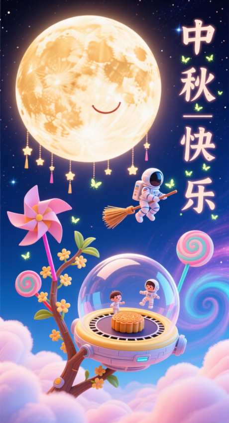 科技中秋节_AI图片下载_采样_752X1392像素-儿童,中秋,科技-作品编号:2025092815164098-志˯设’网