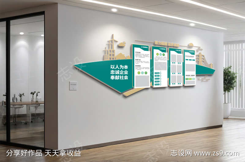 以人为本奉献社会电力局电网文化墙