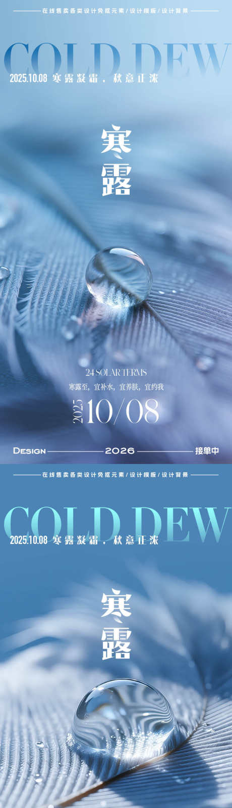 寒露节气海报_源文件下载_PSD格式_900X3597像素-露珠,简约,寒露-作品编号:2025093009538665-志·设·网