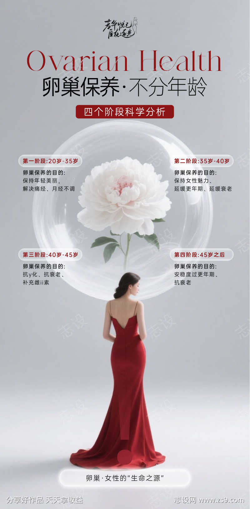 妇科卵巢保养芳华系列海报