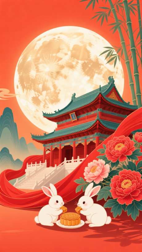 中秋国庆双节同庆_AI图片下载_euler采样_720X1280像素-中国风,玉兔,国庆-作品编号:2025093011441363-志ʹ֣֤֚֫֗ׄ设˙网