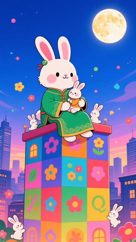 中秋的礼物_AI图片下载_euler采样_720X1280像素-壁纸,礼物,兔子-作品编号:2025093015446826-志ˉ设˒网