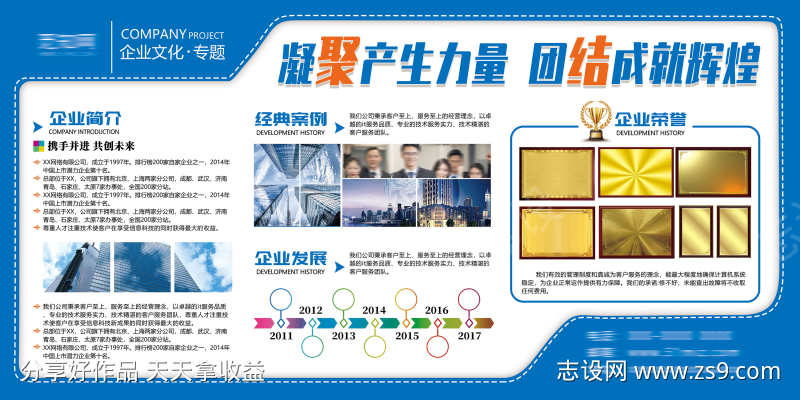 企业文化制度企业发展历程宣传展板