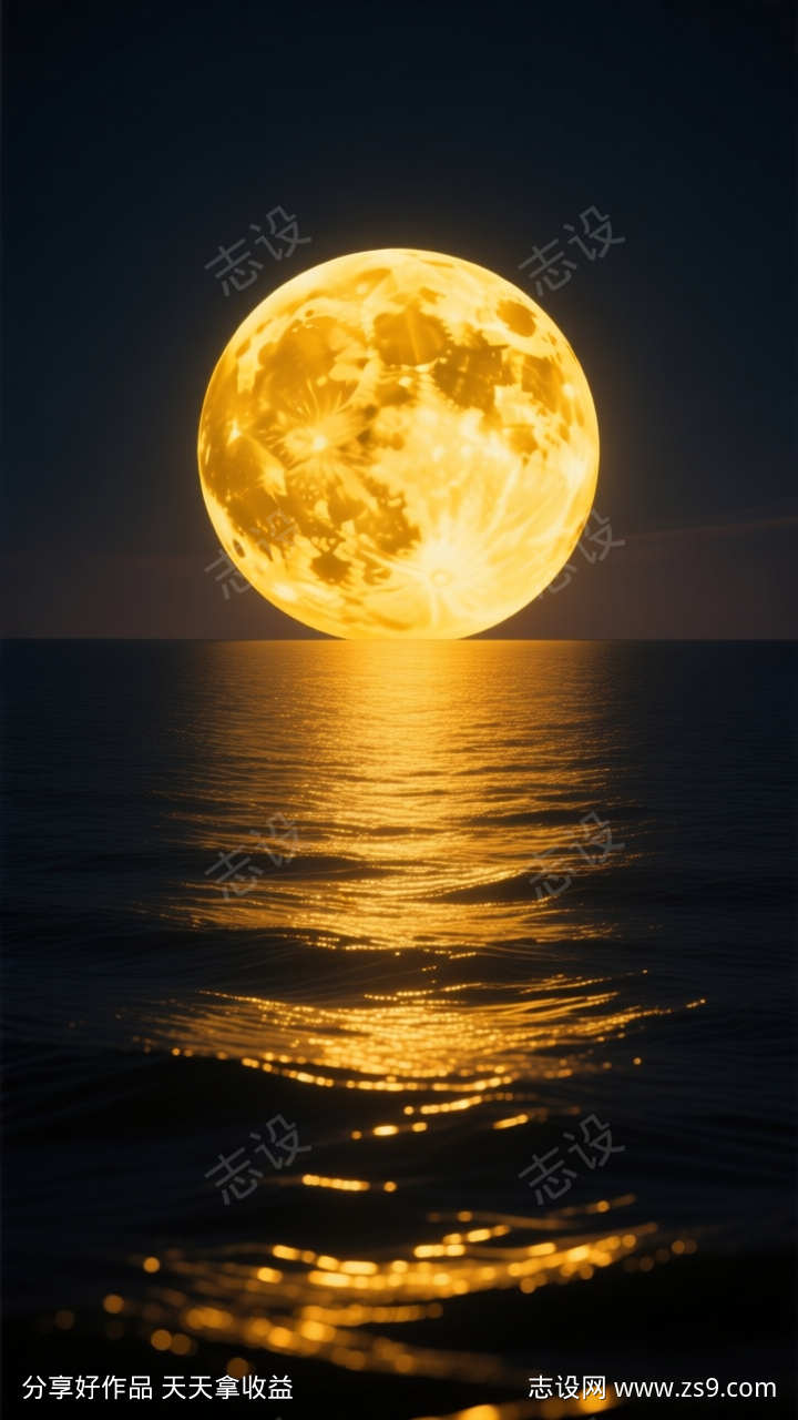 中秋节风景月亮插画